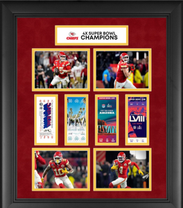 Kansas City Chiefs Four-Time Super Bowl Champions Framed 4-Time Ticket Collage Kansas City Chiefs Four-Time Super Bowl Champions Framed 4-Time Ticket Collage