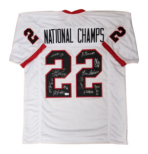 Georgia Bulldogs 2022 National Champions Team Autographed White Jersey Georgia Bulldogs 2022 National Champions Team Autographed White Jersey
