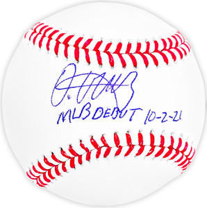 Oneil Cruz Pittsburgh Pirates Autographed Baseball w/ "MLB Debut 10-2-21" Oneil Cruz Pittsburgh Pirates Autographed Baseball w/ "MLB Debut 10-2-21"