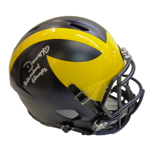 Donovan Edwards Michigan Wolverines Autographed Full Size Helmet w/ "23 National Champs" Donovan Edwards Michigan Wolverines Autographed Full Size Helmet w/ "23 National Champs"