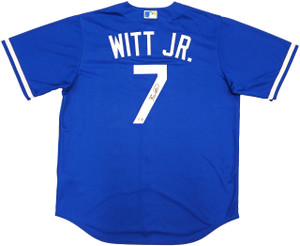 Bobby Witt Jr. Kansas City Royals Autographed Blue Nike Jersey Size L Bobby Witt Jr. Kansas City Royals Autographed Blue Nike Jersey Size L