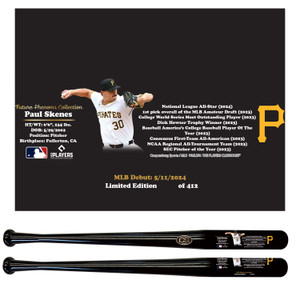 Paul Skenes Pittsburgh Pirates "Future Phenoms" Bat Limited Edition Exclusive of 412 Paul Skenes Pittsburgh Pirates "Future Phenoms" Bat Limited Edition Exclusive of 412