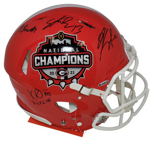 Kirby Smart Brock Bowers Stetson Bennett Georgia Bulldogs Autographed Authentic 2021 National Champions Helmet Kirby Smart Brock Bowers Stetson Bennett Georgia Bulldogs Autographed Authentic 2021 National Champions Helmet