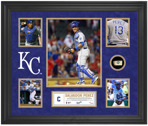 Salvador Perez Kansas City Royals Fanatics Authentic Framed 5-Photo Collage with a Piece of Game-Used Baseball Salvador Perez Kansas City Royals Fanatics Authentic Framed 5-Photo Collage with a Piece of Game-Used Baseball