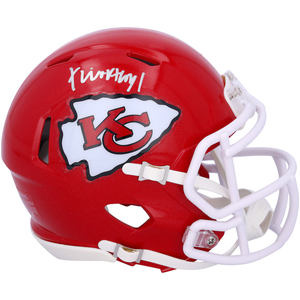 Xavier Worthy Kansas City Chiefs Autographed Mini Helmet Xavier Worthy Kansas City Chiefs Autographed Mini Helmet