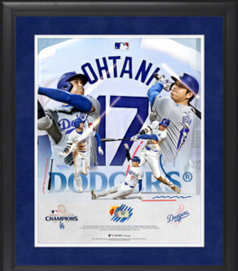 Shohei Ohtani Los Angeles Dodgers Framed 2024 World Series Champions Collage with Game-Used Baseball from the 2024 Los Angeles Dodgers Season Shohei Ohtani Los Angeles Dodgers Framed 2024 World Series Champions Collage with Game-Used Baseball from the 2024 Los Angeles Dodgers Season