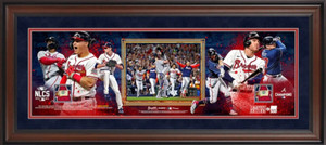 Atlanta Braves 2021 MLB World Series Champions Framed w/Peice of Game Used Ball