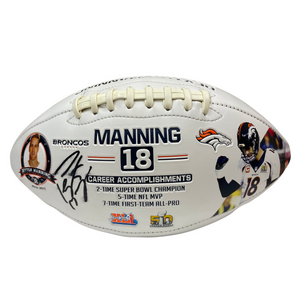 Peyton Manning Denver Broncos Autographed Career Football(Slightly Imperfect)