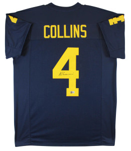 Nico Collins Michigan Wolverines Autographed Navy Jersey