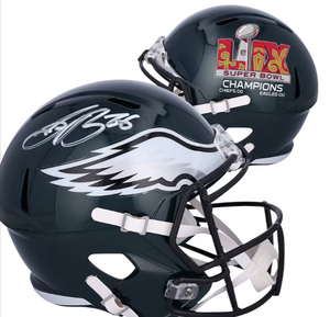 Saquon Barkley Philadelphia Eagles Autographed Riddell Super Bowl LIX Champions Logo Speed Replica Helmet Saquon Barkley Philadelphia Eagles Autographed Riddell Super Bowl LIX Champions Logo Speed Replica Helmet