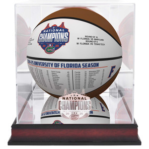 Florida Gators Mahogany Logo Antique Basketball Display Case with Mirror Back