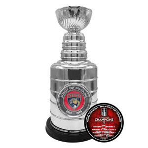 Florida Panthers 2025 Stanley Cup Replica and Limited Edition Exclusive Champion Puck Set Florida Panthers 2025 Stanley Cup Replica and Limited Edition Exclusive Champion Puck Set