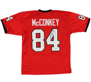 Ladd McConkey Autographed Georgia Custom Red Jersey