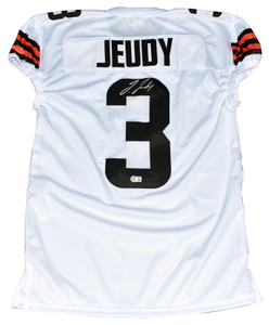 Jerry Jeudy Cleveland Browns Autographed White Game Cut Jersey Jerry Jeudy Cleveland Browns Autographed White Game Cut Jersey