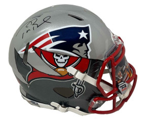 Tom Brady Autographed New England Patriots/Tampa Bay Buccaneers Mashup Authentic Helmet Limited Edition of 12 Tom Brady Autographed New England Patriots/Tampa Bay Buccaneers Mashup Authentic Helmet Limited Edition of 12