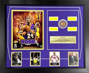 Kobe Bryant Final Lakers Game Used Authentic Confetti Collage Framed Kobe Bryant Final Lakers Game Used Authentic Confetti Collage Framed