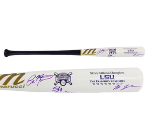 Skip Bertman, Jay Johnson, Paul Mainieri LSU Tigers Coaches Autographed Traditions Limited Edition NCAA Bat Skip Bertman, Jay Johnson, Paul Mainieri LSU Tigers Coaches Autographed Traditions Limited Edition NCAA Bat
