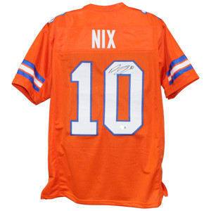 Bo Nix Denver Broncos Autographed Orange Pro Style Jersey
