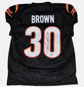 Chase Brown Cincinnati Bengals Autographed Black Jersey