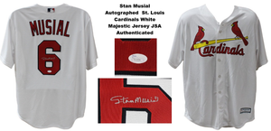 Stan Musial Signed St. Louis Cardinals White Majestic Jersey