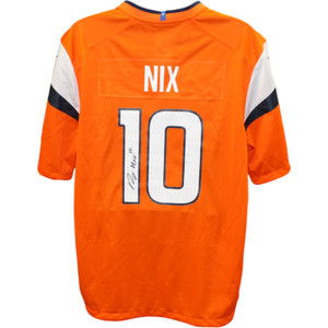 Bo Nix Denver Broncos Autographed Orange Nike Jersey