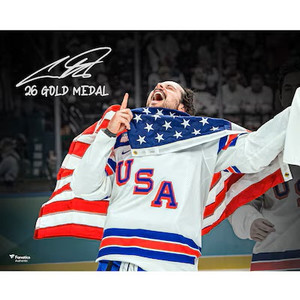 Framed Auston Matthews Team USA Autographed 16"x20" 2026 Olympic Gold Medal Winner Photograph with "26 Gold Medal" Inscription