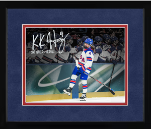 Framed Caroline Harvey Team USA Autographed 16"x20" 2026 Olympic Gold Medal Winner Photograph with "26 Gold Medal" Inscription