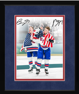 Framed Matthew Tkachuk & Brady Tkachuk Team USA Autographed 16"x20" 2026 Olympic Gold Medal Winner Photograph