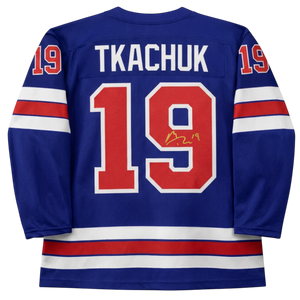 Matthew Tkachuk Autographed Team USA Blue #19 Custom Stitched Jersey