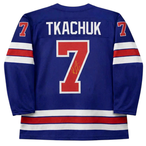 Brady Tkachuk Autographed Team USA Blue #7 Custom Stitched Jersey