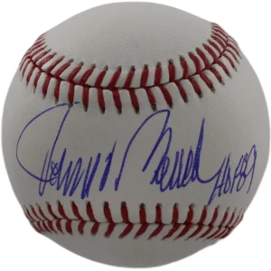 Johnny Bench Signed OML Baseball HOF Inscription