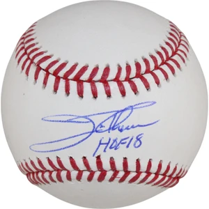 Jim Thome Signed OML Baseball HOF 18 Inscription | Beckett BAS Witnessed Authenticated 