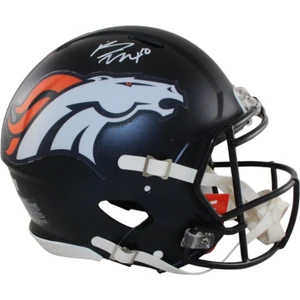 Bo Nix Signed Denver Broncos Authentic Riddell Helmet (BAS Witnessed COA)
