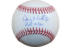 Don Mattingly Signed Baseball "Hit Man" Inscription MLB HOF Star
