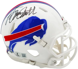 Bruce Smith Signed Buffalo Bills White Speed Mini Helmet – Hall of Fame Autograph