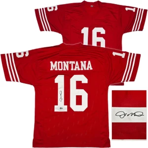 Joe Montana Signed Red 49ers Jersey XL – NFL Hall of Fame Autographed Memorabilia