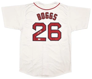 Wade Boggs Signed Boston Red Sox White Jersey XL – Hall of Fame Baseball Memorabilia