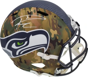 Russell Wilson Signed Seahawks Camo Speed Helmet – Super Bowl Champion Autograph
