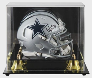 Dak Prescott Signed Dallas Cowboys Silver Speed Mini Helmet (Display Case)