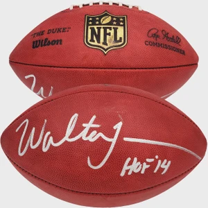 Walter Jones Signed NFL Leather Football, HOF 14 Inscription (Seattle Seahawks)
