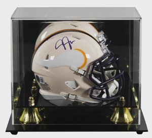 Justin Jefferson Signed Vikings Retro Speed Mini Helmet (Display Case)
