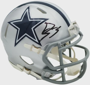 George Pickens Signed Dallas Cowboys Silver Speed Mini Helmet (Autographed NFL Collectible)
