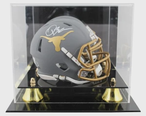 Quinn Ewers Signed Texas Longhorns Slate Speed Mini Helmet (Display Case)
