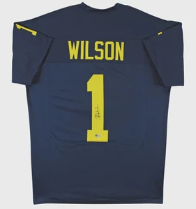 Roman Wilson Signed Michigan Wolverines Navy Jersey #1 (XL)
