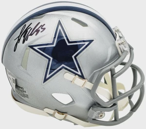 Leighton Vander Esch Signed Dallas Cowboys Silver Speed Mini Helmet