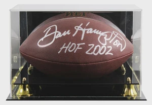 Dan Hampton Signed Wilson Super Grip Football, HOF 2002 Inscription, Display Case (Chicago Bears)