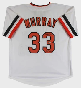 Eddie Murray Signed White Pro Style Jersey, HOF 03 Inscription (XL)
