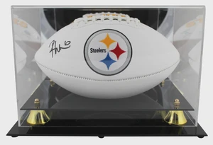 Roman Wilson Signed Steelers White Panel Football (Display Case)