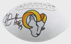Eric Dickerson Signed Rams White Panel Football (HOF 99)