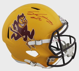 Sam Leavitt Signed Arizona State Sparky Helmet (Full Size Speed Replica)